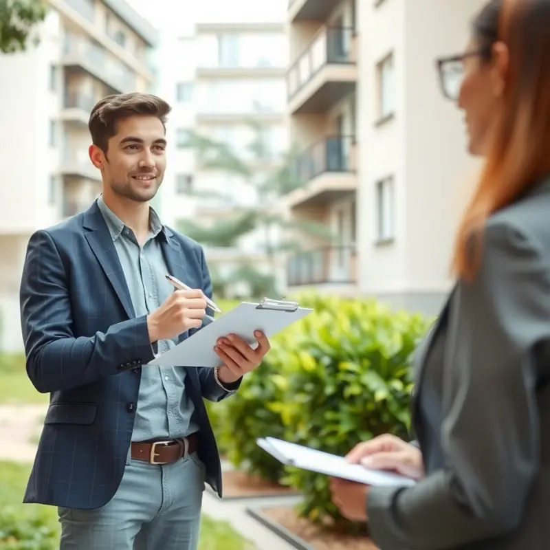 A couple examining their rental agreement for hidden fees.