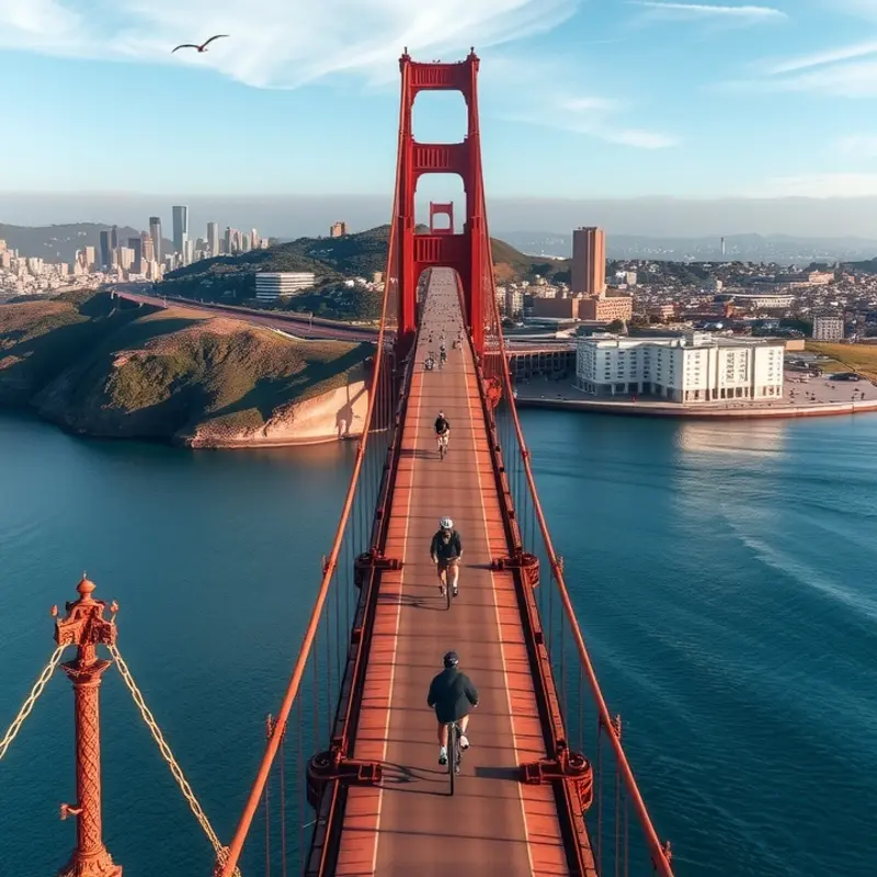 Cyclists enjoy Portland’s friendly biking culture amidst urban landscapes.
