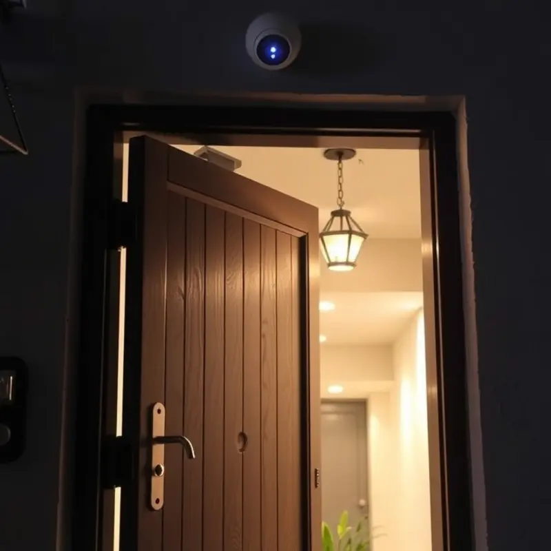 A well-secured apartment entrance emphasizing safety.