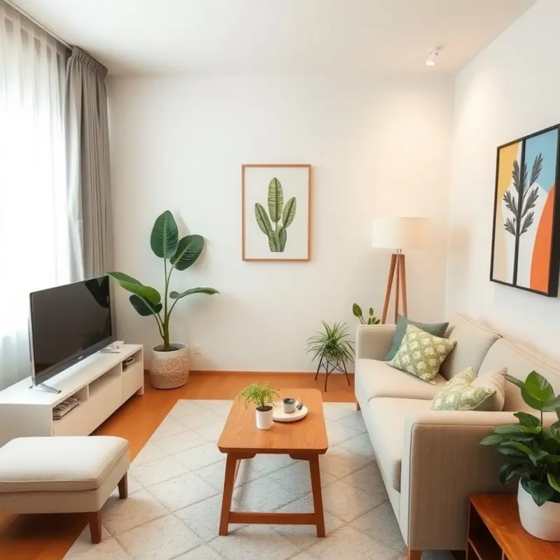 A safe and stylish living room featuring safety measures.