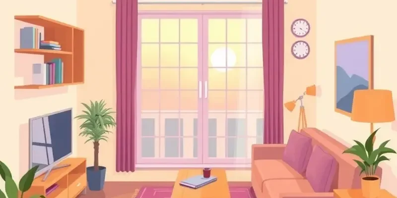 A cozy living room in an apartment with tranquil decor, illustrating peaceful living.