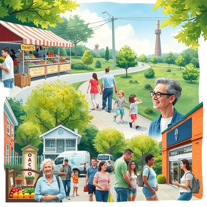 A vibrant suburban neighborhood showcasing a community-focused lifestyle.