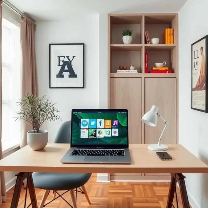 A cozy and organized apartment showing off smart storage solutions.