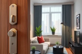 A welcoming apartment door with a security feature, showcasing safety in living.