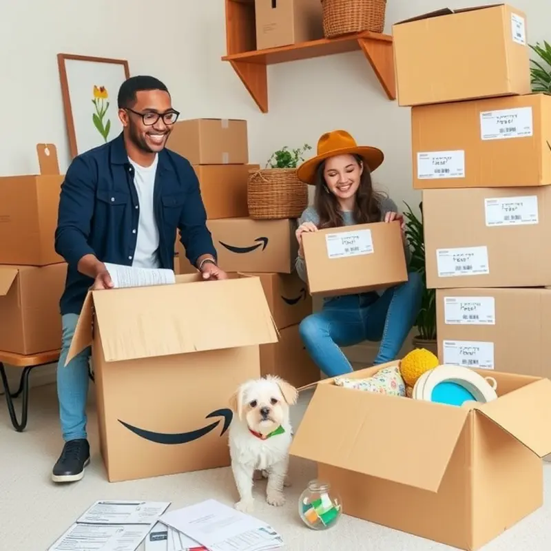 A couple packing their belongings in preparation for a move, highlighting the importance of moving insurance.