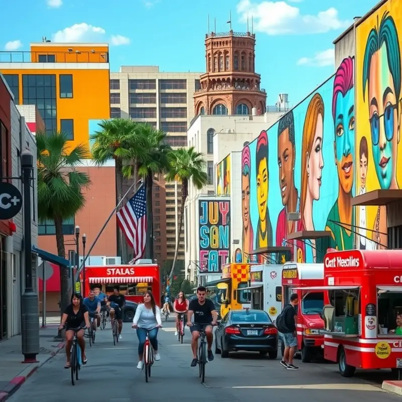 Fitness enthusiasts enjoy outdoor activities in a blossoming Atlanta neighborhood.