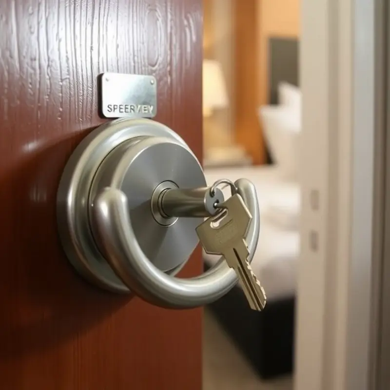 A well-maintained door lock ensures safety and security for apartment renters.