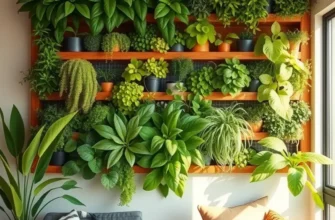 Collage of apartment projects including a vertical garden and DIY shelves, representing personal creativity.