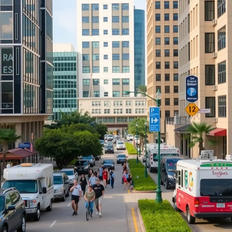 An energetic view of Austin showcasing its thriving economic atmosphere.