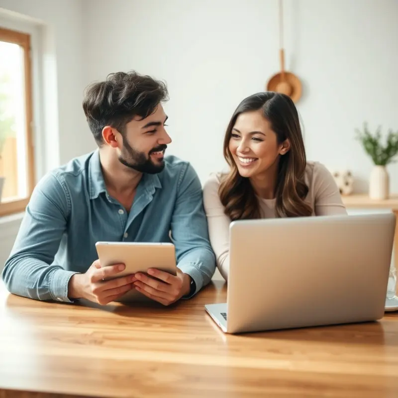 A couple actively engaging in budgeting to manage their finances.