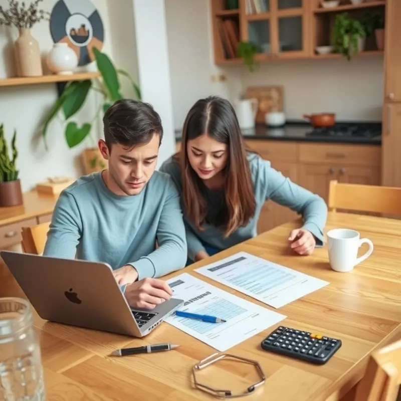 Young professionals budgeting for their first rental.
