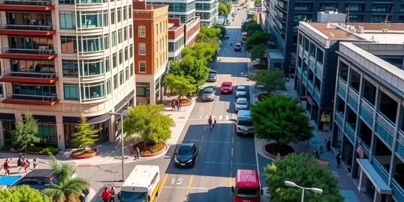 A collage depicting vibrant city life across the U.S. showcasing diverse job opportunities.