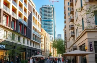 A panoramic view of various U.S. city skylines amidst lush parks inviting renters and investors.