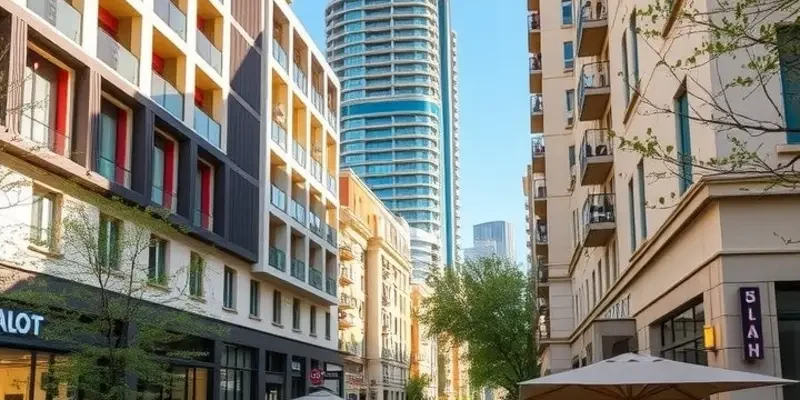 A panoramic view of various U.S. city skylines amidst lush parks inviting renters and investors.