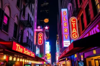 Panoramic view of a city skyline illuminated at dusk, representing vibrant nightlife.