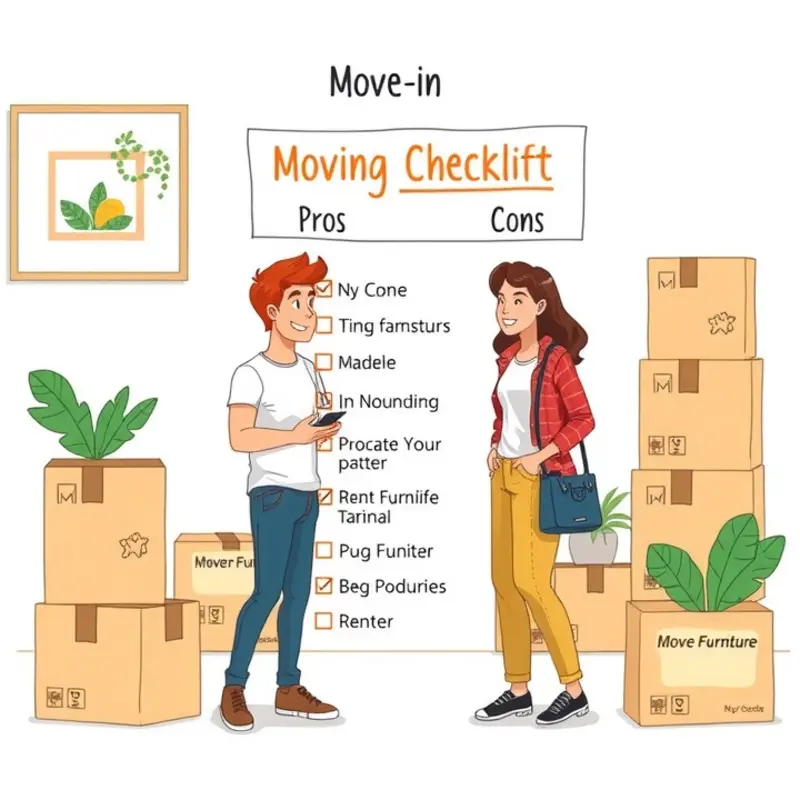 A young couple reviews their move-in requirements before negotiations.