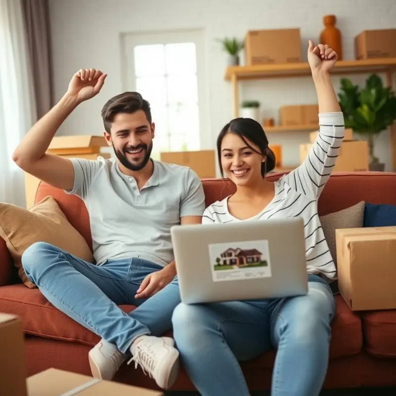 A couple excitedly searching for their new home.