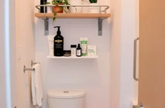A beautifully decorated apartment bathroom that combines practicality with style.