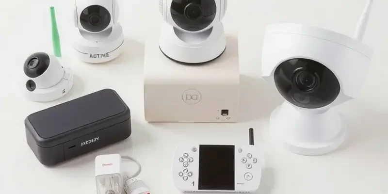 A security camera positioned in a well-furnished apartment, enhancing safety without overwhelming the aesthetic.