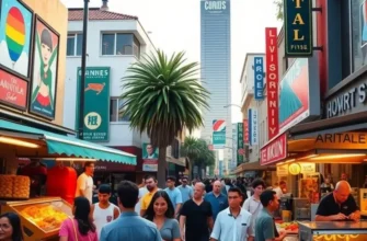 A collage depicting various cultural scenes from diverse U.S. cities.
