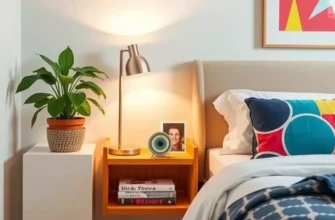Inviting bedroom with custom floating nightstand and personal decor.