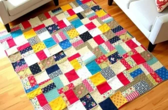 Cozy rental living space decorated with vibrant and stylish DIY rugs.