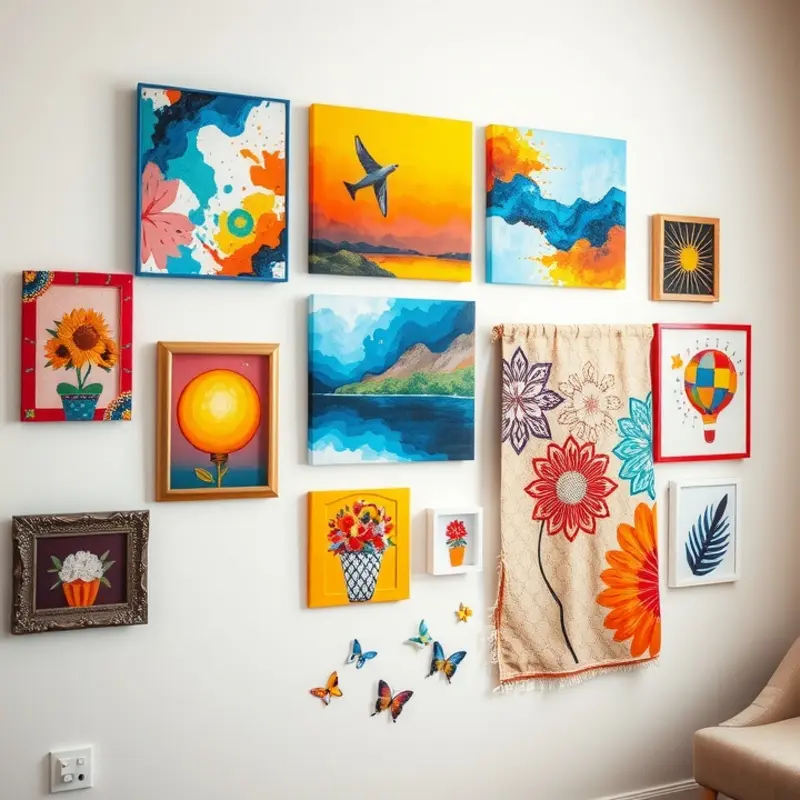 A stunning collection of DIY wall art projects showcasing creativity in small spaces.
