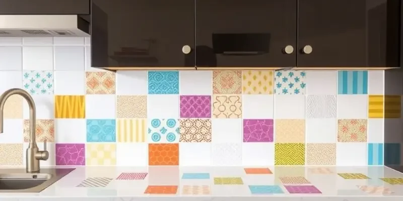 A kitchen displaying various DIY countertop solutions for renters