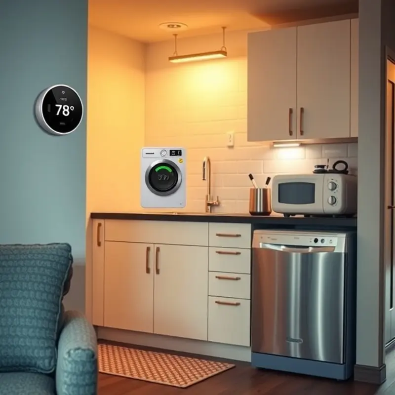 A modern kitchen featuring energy-efficient appliances.