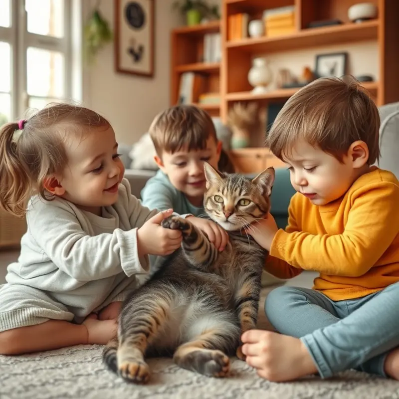 Collage of cat breeds suitable for apartments, showcasing their comfort in cozy living spaces.