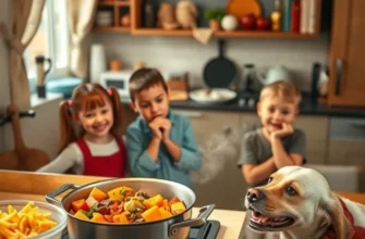 A family gathered for dinner in an inviting apartment atmosphere.