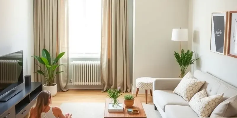 A family with a newborn and a dog touring rental apartments, radiating happiness and excitement.