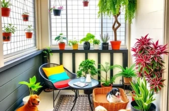 A sunny balcony scene with a child playing with a dog.