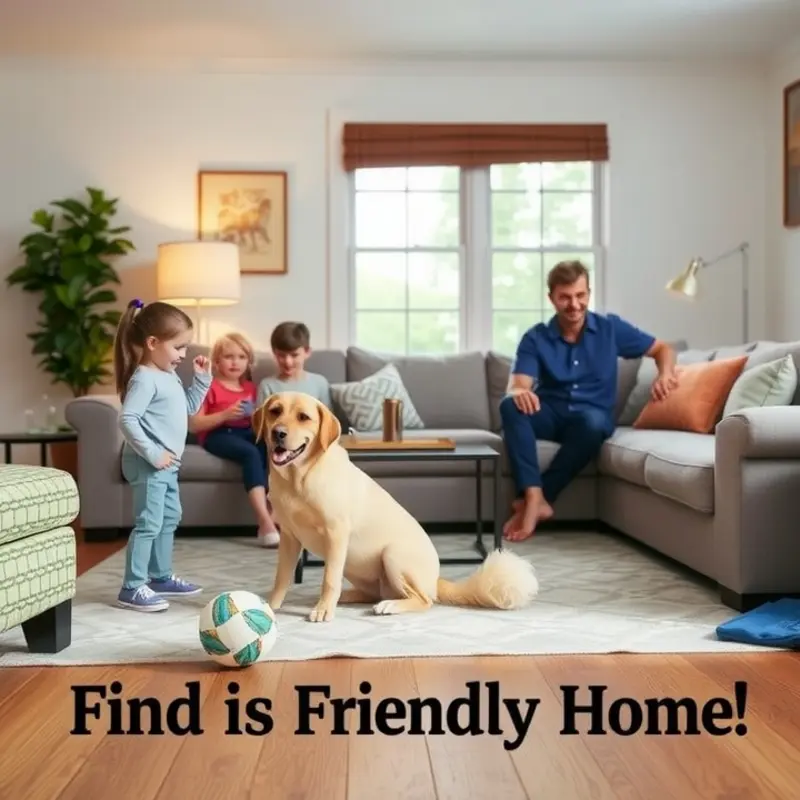 A family enjoys quality time in their pet-friendly living room.