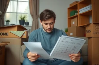 A family sitting together in a living room, discussing financial planning and late rent scenarios.