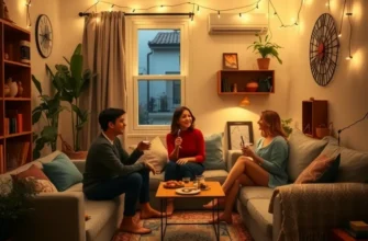 A lively apartment space designed for entertaining, showcasing colorful decor.