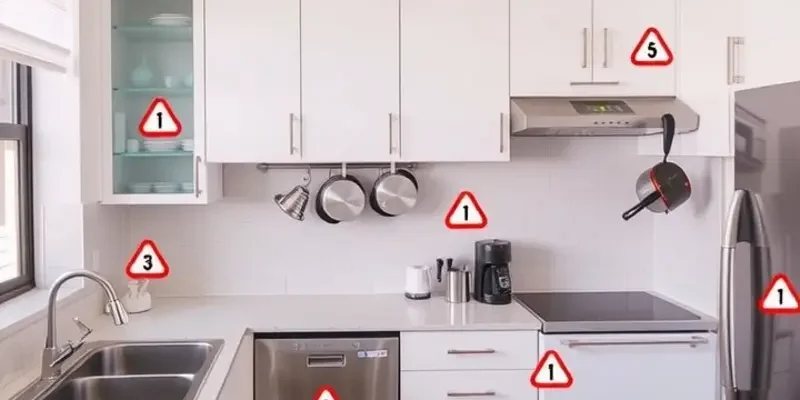 An inviting apartment kitchen demonstrating safety and cooking care.