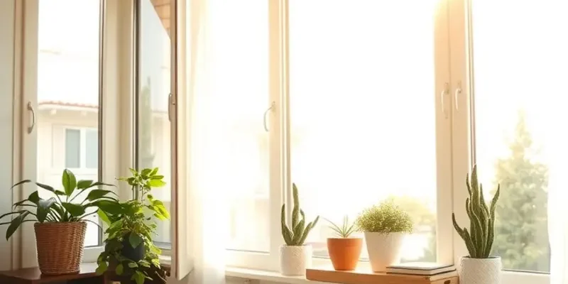 A bright and clean apartment interior showcasing natural light and comfort.