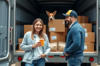 A diverse group of young adults working together to move boxes.