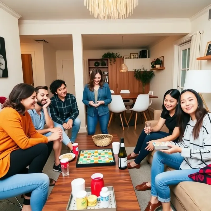 A cozy apartment hosting a wine tasting event.