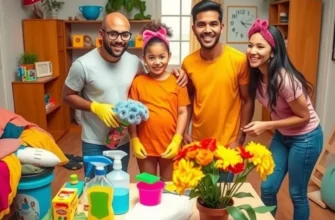 A cheerful family enjoying time together in a well-decorated apartment, representing happy apartment living.