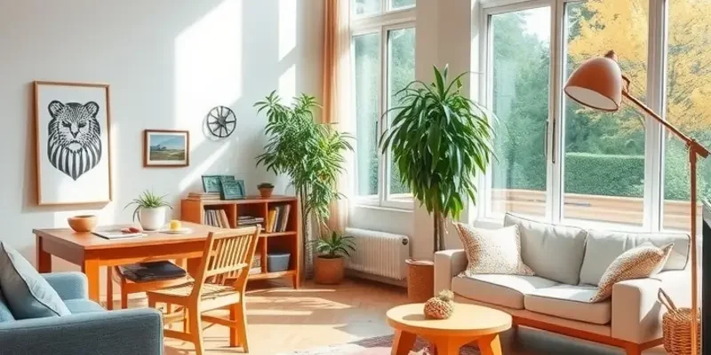A family with children and a pet standing happily in front of their new apartment.