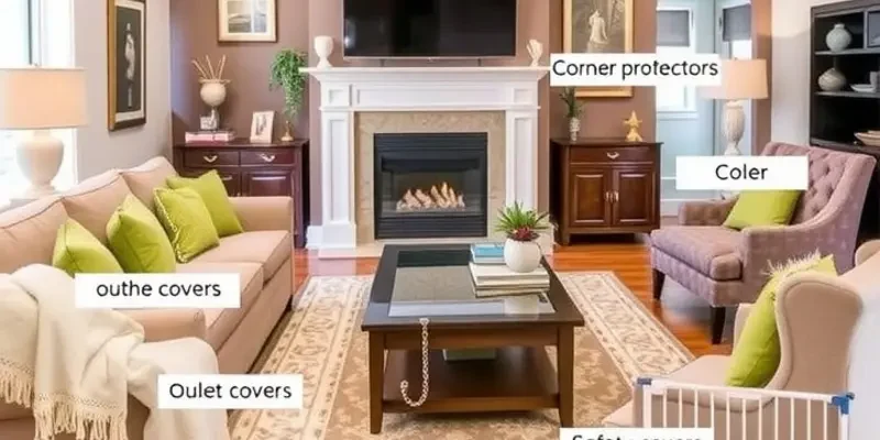 A content family with toddlers and pets in a beautifully decorated apartment, illustrating a safe and welcoming living environment.