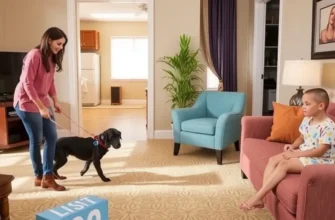 A family of four with their dog and cat, smiling and embracing each other in their apartment, symbolizing safety and preparedness.