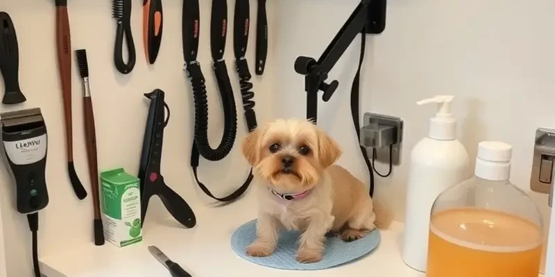 A family surrounded by their groomed pets in a welcoming apartment, depicting a harmonious living space.