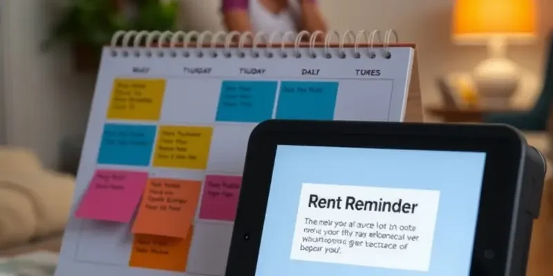 A group of young professionals and students happily planning their rent and finances together in a cozy home environment.