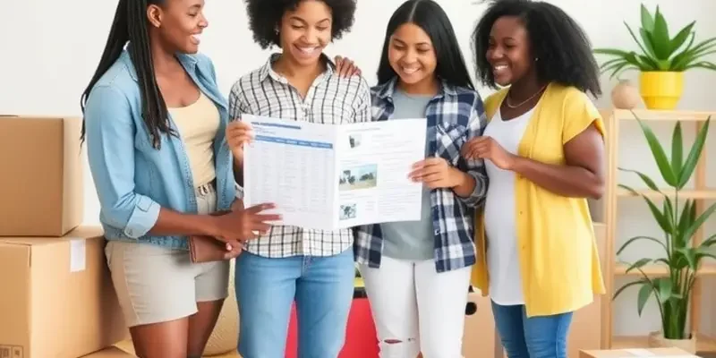 A beautiful apartment building that represents a family-friendly rental.