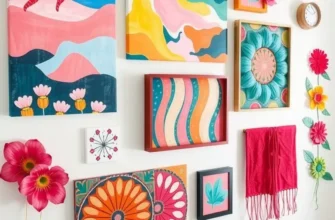 A beautifully arranged living room showcasing a blend of DIY projects and vibrant plants.