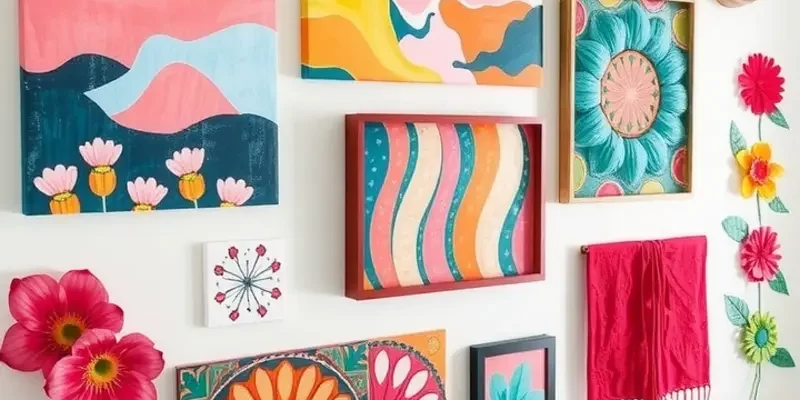 A beautifully arranged living room showcasing a blend of DIY projects and vibrant plants.