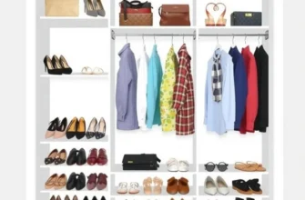 A well-organized closet displaying clothing and accessories in a vibrant and inviting arrangement.